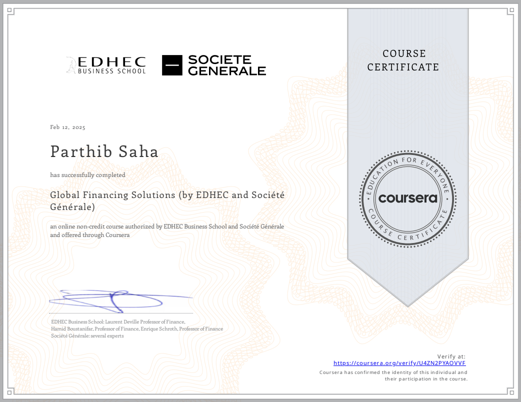 EDHEC Global Financing